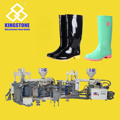 Volwassen Jonge geitjeslaars die tot Machine 12 maken Post Automatische Opener Gumboots