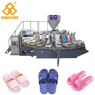 Roterende PCU van 2 Kleurenpvc Pantoffel die Machine met Lucht Blazend Systeem maken