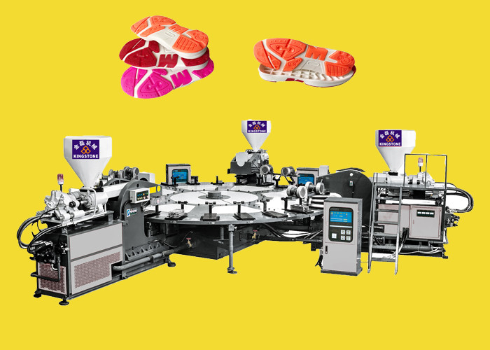 Roterende de Schoen van pvc TPR Enige het Maken Machine Dubbele Kleur
