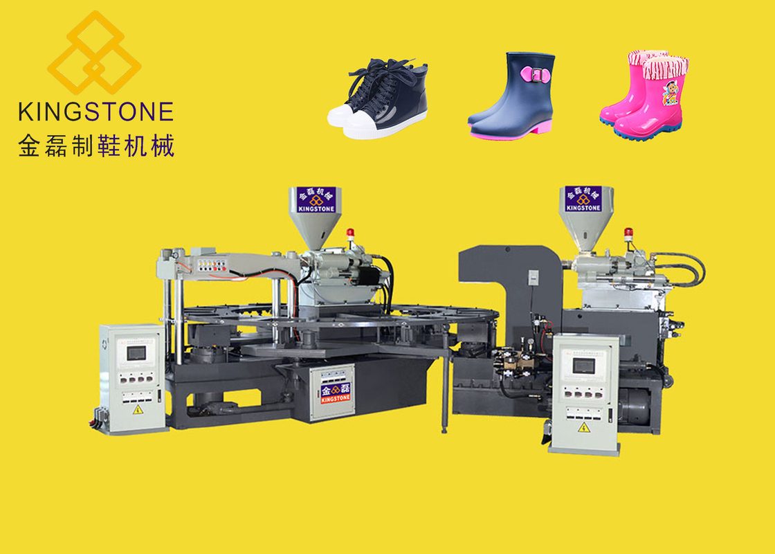 Plastic pvc-Injectie Roterende Korte Laarzen/Schoenen die tot Machine 2 maken Kleur